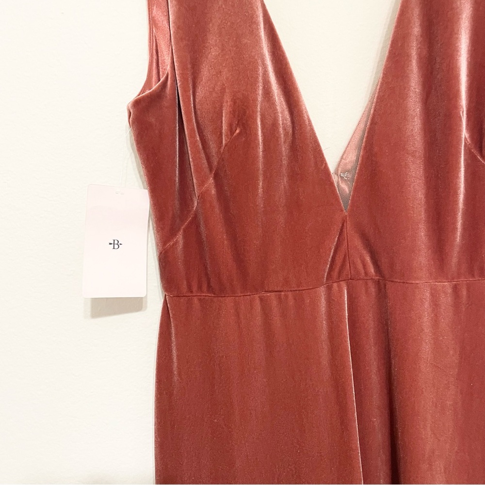 NWT BLHDN JENNY YOO COLLECTION Logan Velvet Gown in English Rose Size 16 - Picture 4 of 7